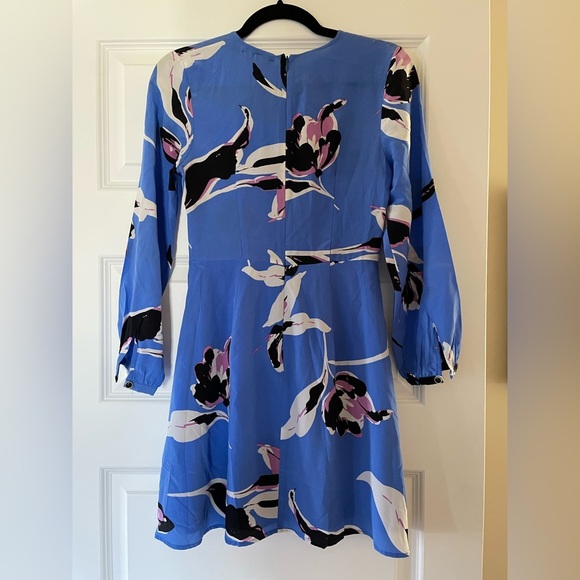 Yumi Kim Floral Silk Dress, blue/black/purple/white, petite XS - Picture 7 of 9